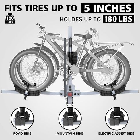 رف الدراجة في براديو رف ، رف قابل للطي 2 دراجة للدراجة القياسية ، الإطارات الدهنية والدراجة الإلكترونية ، رف دراجة ذكي خالٍ من التمايل ، 2 دراجة 180 رطلاً ، مستقبل 2 بوصة in Kuwait