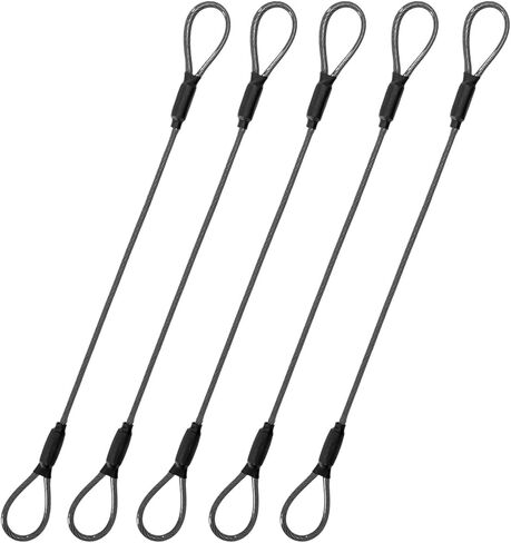 3.3 مم سلك فولاذي قفل كابل أمان للسفر في الهواء الطلق، قفل أمتعة كابل أمان مطلي بالفولاذ المضفر، كابل أمان سلك حبل سلسلة قفل حلقة مزدوجة خفيفة الوزن (أسود، 24 بوصة/2 قطعة) in Kuwait