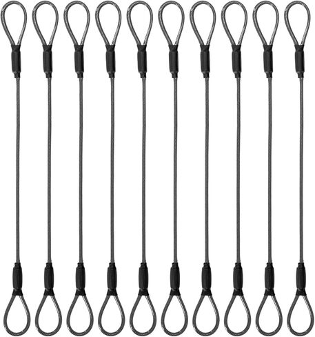 3.3mm Steel Wire Rope Outdoor Travel Security Cable Lock,Braided Steel Coated Safety Cable Luggage Lock,Safety Cable Wire Rope Chain Lock Double Loop Lightweight (Black, 24in/2Pcs) in Saudi Arabia