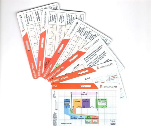 EKG Rhythm Analysis Reference Cards – 6-Card Set for Quick Interpretation – Compatible for Both Horizontal & Vertical Layout in Kuwait