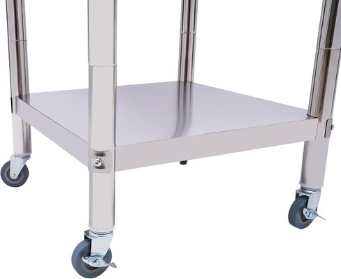 Stainless Steel Work Table 60 x 60 x 85 cm with 300 kg Load Capacity - Professional Gastro Kitchen Table on Wheels from Kitchen Stainless Steel Table in Saudi Arabia