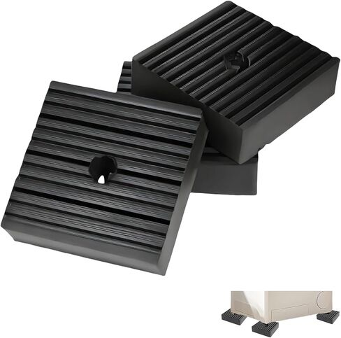 3-Pack Anti Vibration Pads 4"x4"x1", Solid Rubber Isolation Pads for Air Compressor, AC Condenser, Washing Machine, Treadmill - 960LBS Load Capacity, Noise Reduction, Non-Slip, Easy Installation in Kuwait
