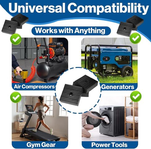 3-Pack Anti Vibration Pads 4"x4"x1", Solid Rubber Isolation Pads for Air Compressor, AC Condenser, Washing Machine, Treadmill - 960LBS Load Capacity, Noise Reduction, Non-Slip, Easy Installation in Kuwait