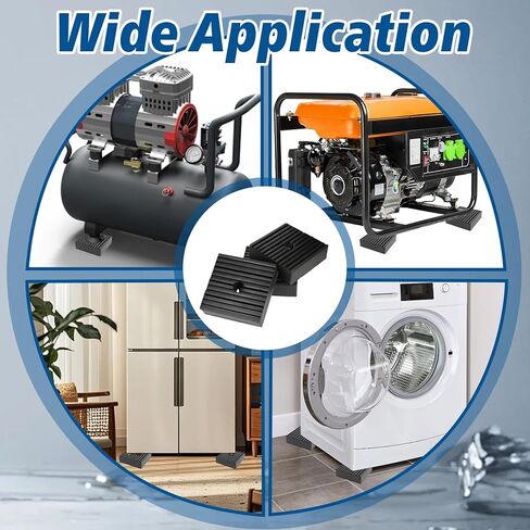 3-Pack Anti Vibration Pads 4"x4"x1", Solid Rubber Isolation Pads for Air Compressor, AC Condenser, Washing Machine, Treadmill - 960LBS Load Capacity, Noise Reduction, Non-Slip, Easy Installation in Kuwait