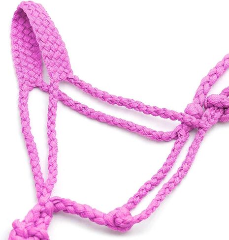 Jeffers Braided Mule Tape Halter with 10 ft Lead Rope for Horses 750–1200 lb - Full Size Adjustable Knot Horse Halter, Equestrian Training Tack for Riding, Trail, Western, Barn, Stable – Pink in Kuwait
