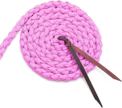 Jeffers Braided Mule Tape Halter with 10 ft Lead Rope for Horses 750–1200 lb - Full Size Adjustable Knot Horse Halter, Equestrian Training Tack for Riding, Trail, Western, Barn, Stable – Pink in Kuwait