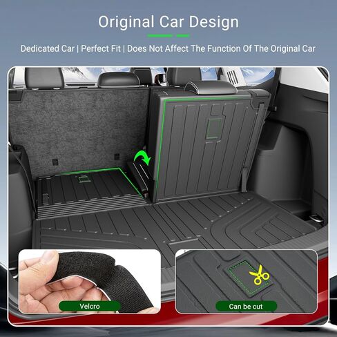 Floor Mat Compatible with 18-25 Volkswagen VW Atlas Cargo Mat Trunk Liner Cargo Liner 2nd Backrest Replacement for 2018-2025 Volkswagen Atlas Accessories in Kuwait