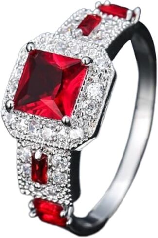 925 sterling Silver Plated Created Amethyst Halo Brilliant Women Ring Ring Ring in Saudi Arabia