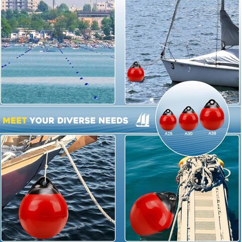 Asixxsix Boat Bumper Ball, Round Inflatable PVC Dock Bumper with 3.8mm Thick Wall for Docking Protection, Suitable for Yachts Sailboats Kayaks Canoes Fishing Boats (#2) in Saudi Arabia