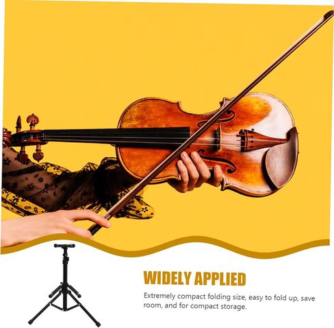 1 قطعة حامل كمان قابل للطي حامل ثلاثي القوائم عمودي حامل عرض كمان أسود مدمج لسهولة التخزين والنقل تصميم متين ومريح in Kuwait