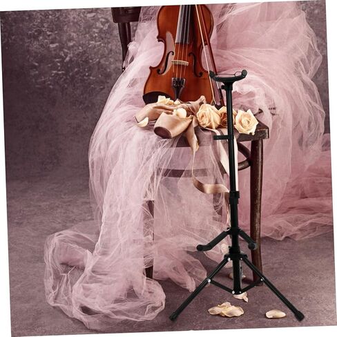 1 قطعة حامل كمان قابل للطي حامل ثلاثي القوائم عمودي حامل عرض كمان أسود مدمج لسهولة التخزين والنقل تصميم متين ومريح in Kuwait