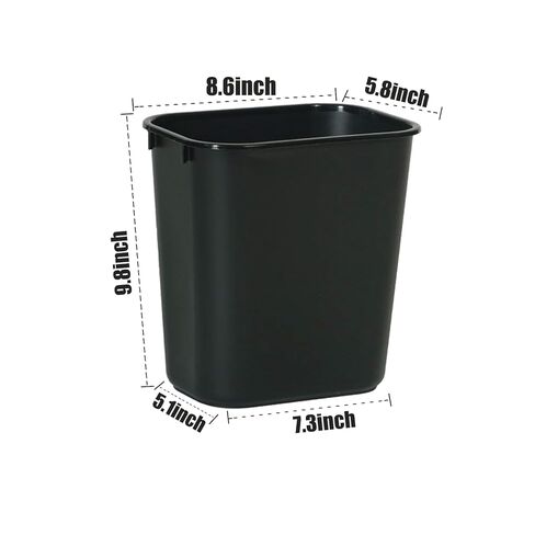 6 عبوات من علب القمامة الصغيرة السوداء مع 2 أكياس قمامة دوارة سعة 2 جالون 8 لتر صناديق قمامة بلاستيكية حاوية قمامة لغرفة النوم والمكتب والمطبخ in Kuwait