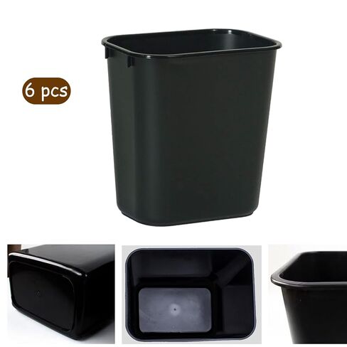 6 عبوات من علب القمامة الصغيرة السوداء مع 2 أكياس قمامة دوارة سعة 2 جالون 8 لتر صناديق قمامة بلاستيكية حاوية قمامة لغرفة النوم والمكتب والمطبخ in Kuwait