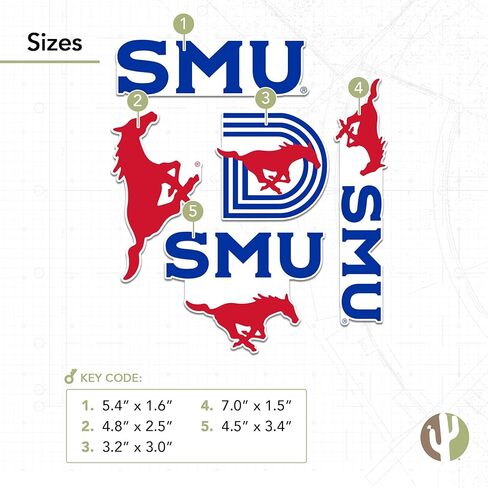 Desert Cactus Southern Methodist University Sticker SMU Mustangs Vinyl Decals Laptop Water Bottle Car Scrapbook T2 (Type 2-2) in Kuwait