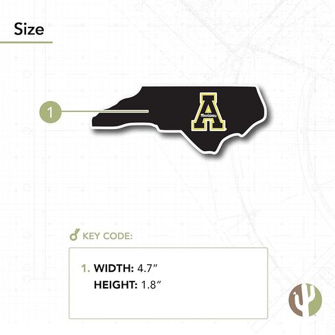 Desert Cactus Appalachian State University Sticker Vinyl Decal Laptop Water Bottle Car Scrapbook (State Border Sticker) in Kuwait