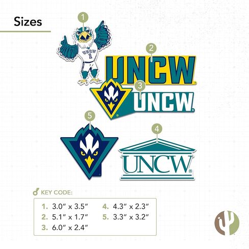 Desert Cactus University of North Carolina Wilmington Sticker Seahawks UNCW Vinyl Decals Laptop Water Bottle Car Scrapbook T2 (Type 2-3) in Kuwait