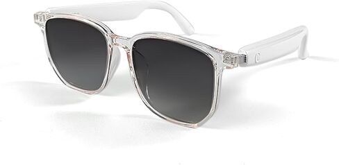 Smart Glasses, 144+ Language Translation Glasses, Polarized Sunglasses with Speaker, Athletic/Outdoor UV Protection and Voice Control, Bluetooth Glasses for Woman, White in Kuwait