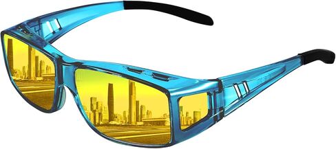 Anti Glare Polarized Night Driving Glasses，Fit Over Prescription Eyeglasses for Men Women in Saudi Arabia
