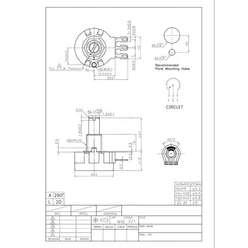 RVQ24YN0320SB502 RVQ24YN03 20S B502 Rotary Carbon Film Potentiometer in Kuwait