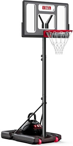 IGL Portable Basketball Hoop, 3-10FT Adjustable Height, 40" Shatterproof Backboard, Fillable Base & Anchor, Outdoor Goal for Backyard Driveway, Kids Teens Adults Family in Kuwait