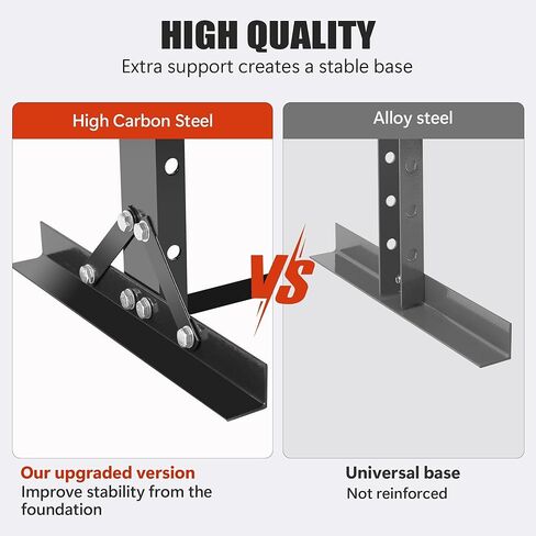 مكبس هيدروليكي عالي التحمل 12 طن للسيارات وأشغال المعادن - إطار H فولاذي قابل للتعديل، مقياس الضغط، لوحات متحركة، مثالي لإزالة المحامل، والاستقامة، والانحناء - أسود in Kuwait