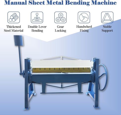 فرامل الصفائح المعدنية اليدوية مقاس 51 بوصة آلة ثني الصفائح المعدنية شديدة التحمل مقاس 16 سعة فولاذية معتدلة فرامل ضغط عالية الدقة لتصنيع الأعمال المعدنية in Kuwait