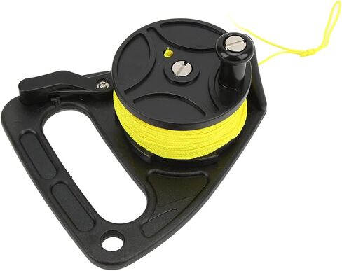 Alomejor Scuba Diving Reel Strong Nylon Thread Portable Wire Feeder for Snorkeling Underwater Water Sports 46m Yellow Dive Reel for Divers in Saudi Arabia