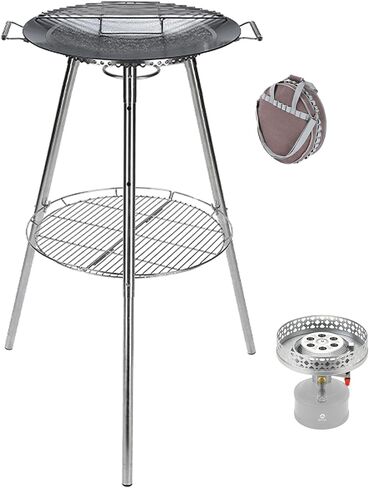 CAMPINGMOON 18 inches BBQ Griddle with EN417 Lindal valve Standard Canister Top Camping Gas Stove Burner Stand Rack Skottle Grill Cooking System Kit GR-901 in Saudi Arabia