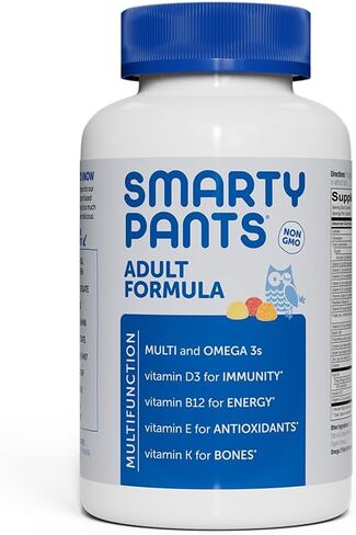 SmartyPants Adult Stress Support Gummies: Fast-Acting Calm & Mood Support with L-Theanine 200mg & Ashwagandha (Sensoril), Non-Drowsy, Mixed Berry Flavor, 60 Count (30 Day Supply) in Saudi Arabia