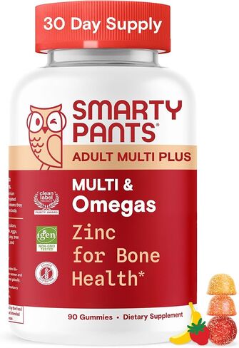 SmartyPants Adult Stress Support Gummies: Fast-Acting Calm & Mood Support with L-Theanine 200mg & Ashwagandha (Sensoril), Non-Drowsy, Mixed Berry Flavor, 60 Count (30 Day Supply) in Saudi Arabia