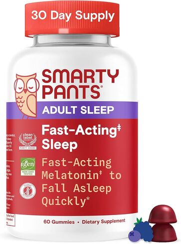 SmartyPants Adult Stress Support Gummies: Fast-Acting Calm & Mood Support with L-Theanine 200mg & Ashwagandha (Sensoril), Non-Drowsy, Mixed Berry Flavor, 60 Count (30 Day Supply) in Saudi Arabia
