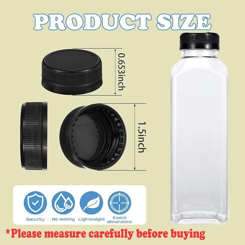 50 قطعة من أغطية الزجاجات البلاستيكية السوداء مقاس 38 مم لزجاجات العصير الفارغة، وأغطية زجاجات العبث، وأغطية الزجاجات للحرف اليدوية، وحاوية 4، و8، و12، و16، و32 أونصة in Kuwait