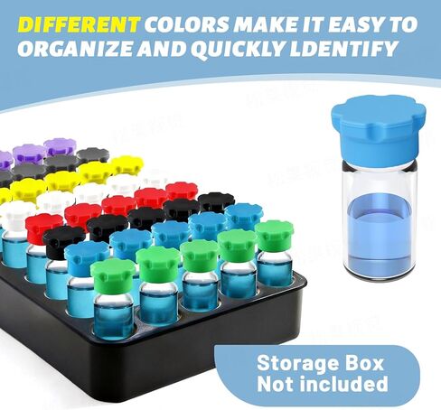 16 Pack 3ml Vial Caps, Reusable Silicone Protective Covers with 8 Assorted Colors, Leak-Proof & Dust-Resistant Lids for Peptides & Injection Vials, Easy to Clean & Organize in Saudi Arabia