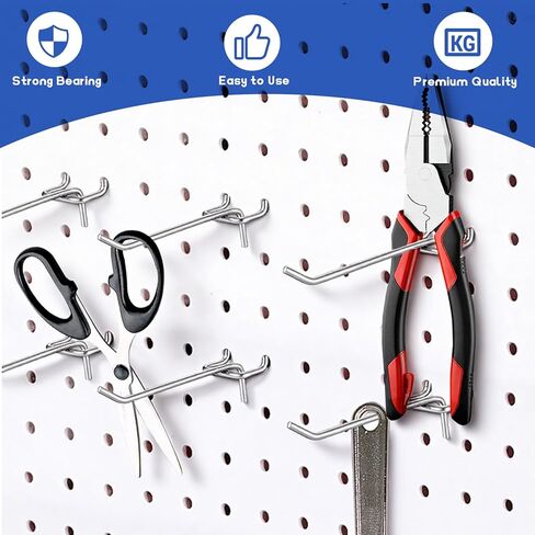 100 Pcs Peg Board Shelving Hooks, Stainless Steel Hanging Board Pegs Wall Display Hooks, Shelving Display Hanging Peg Board Holders for 1/8 1/4 Garage Storage Organizer Accessories(4 Inch) in Saudi Arabia