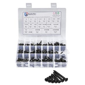 304 Stainless Steel Screws Assortment Kit, 450 pcs,Black Phillips Pan Head Self-Tapping Screws, Assorted Screws, Black Screw Set（#4#6#8#10#） Drive Bit Included Wood in Kuwait