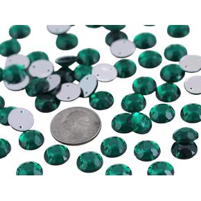 Allstarco 10 مم خياطة خلفية مسطحة على خرز أحجار الراين للحرف اليدوية أحجار كريمة مستديرة من الأكريليك البلاستيكي مع فتحات للخياطة، وتزيين الملابس، والأزياء التنكرية الكريستالية الشفافة H102-70 قطعة in Kuwait