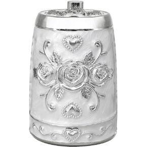 صندوق حامل أعواد الأسنان الأوتوماتيكي العتيق، موزع أعواد الأسنان القابل للسحب بالضغط اليدوي على حاوية تخزين منظم للمطبخ والمنزل والمطاعم والفندق (زهرة فضية) in Kuwait