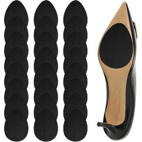 24 قطعة من وسادات الأحذية المضادة للانزلاق، مقابض الكعب المضادة للانزلاق لأسفل الأحذية، مادة صمغية مطاطية ممتازة ذاتية اللصق لحماية نعال الكعب العالي (24، أسود) in Kuwait