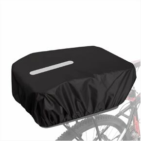Bicycle Basket Waterproof Rain Cover with Reflective Strip Bicycle Rear Rack Rain Cover, Reusable Organizer with Elastic Opening in Kuwait