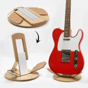 NordicStand Foldable Wooden Guitar Stand – Universal Floor Stand for Acoustic, Electric, Bass & Ukulele | Portable, Foldable & Eco-Friendly (Oak) in Saudi Arabia