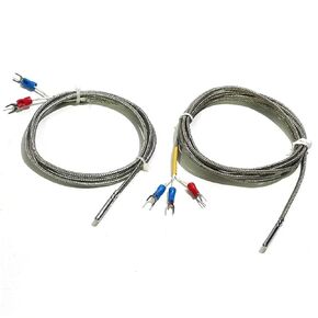 K/PT100/PT1000 Temperature Sensor with 4x30mm Probe with Metal Braided Cable 0.5M-10M 1Pcs(PT100 1M) in Saudi Arabia