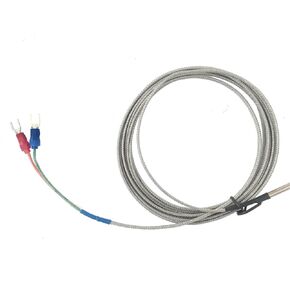 Temperature Sensor 4 * 30mm in-line Type Thermocouple K/J/PT100 0-800℃ for PID Controller Wire 1M 2M 3.0M 1Pcs(J Type 2M) in Kuwait