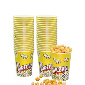 VIKEER 46 Oz Popcorn Cups (40 Pack) Grease Resistant Popcorn Buckets Small Popcorn Bowl Popcorn Holders for Family Movie Night, Theme Party, Thanksgiving, Christmas, Birthday Party in Kuwait