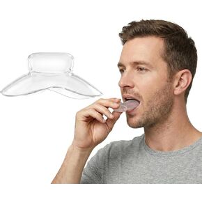 قطعة الفم لجهاز تثبيت اللسان - قابلة لإعادة الاستخدام، خالية من مادة BPA، ومحلول مضاد للشخير ومثبت مريح للسان لوقف الشخير من أجل نوم أفضل، يناسب الرجال والنساء - دوكس in Kuwait