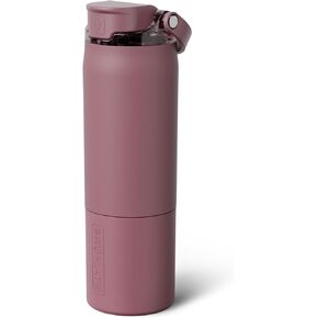 زجاجة مياه BrüMate Rise سعة 35 أونصة مع قش سيليكون مغطى بمادة مانعة للتسرب بنسبة 100% | زجاجة مياه معزولة من الفولاذ المقاوم للصدأ مع مصاصة قابلة للإزالة | التدفق السريع | فوهة شرب من السيليكون الناعم | خالية من مادة BPA (هالة داكنة) in Kuwait