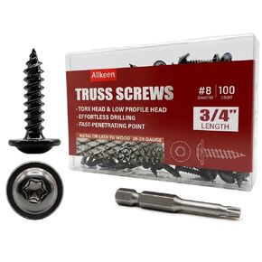 (100 قطعة) #8 × 3/4 بوصة T20 براغي خشبية برأس توركس براغي تروس ذاتية التنصت مطلية بالروسبرت الأسود in Kuwait