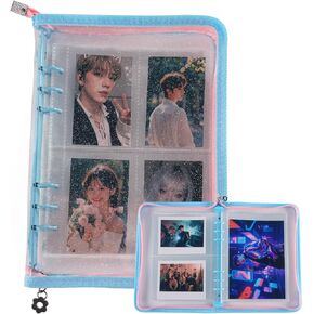 A5 Kpop Photocard Binder With Zipper, 3 Sizes Inner Page With 270 Pockets - 6-Ring Photo Album Organizer For Polaroid, Instax Wide, Mini Photos & Trading Cards - Perfect For Kpop Merch Collection in Kuwait