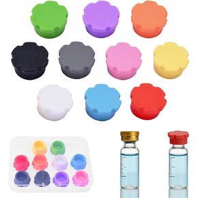 10 عبوات من أغطية قوارير سعة 3 مل قابلة لإعادة الاستخدام، أمبولة مقاومة للتسرب والغبار، 10 ألوان لسهولة التنظيم، زجاجات حقن مناسبة وصناديق تخزين in Kuwait