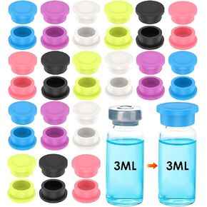 Protective Vial Caps 36PCS for 3ml Glass Vials, 6 Colors Multipurpose Reusable Vial Lids Cover Dust- & Leak-Proof for 3ml Flip Off Caps for Labs Research, Cosmetics (36) in Kuwait