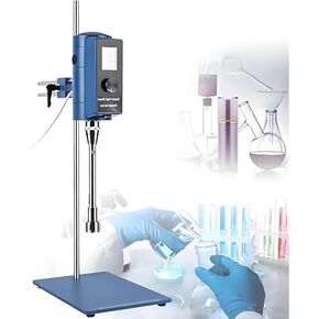 500W High-Speed Homogenizer with LCD, Adjustable 2000-28000 RPM, High Shear Mixer for 5-10000ml, Stepless Speed Control, Perfect for Lab Dispersing & Mixing in Kuwait